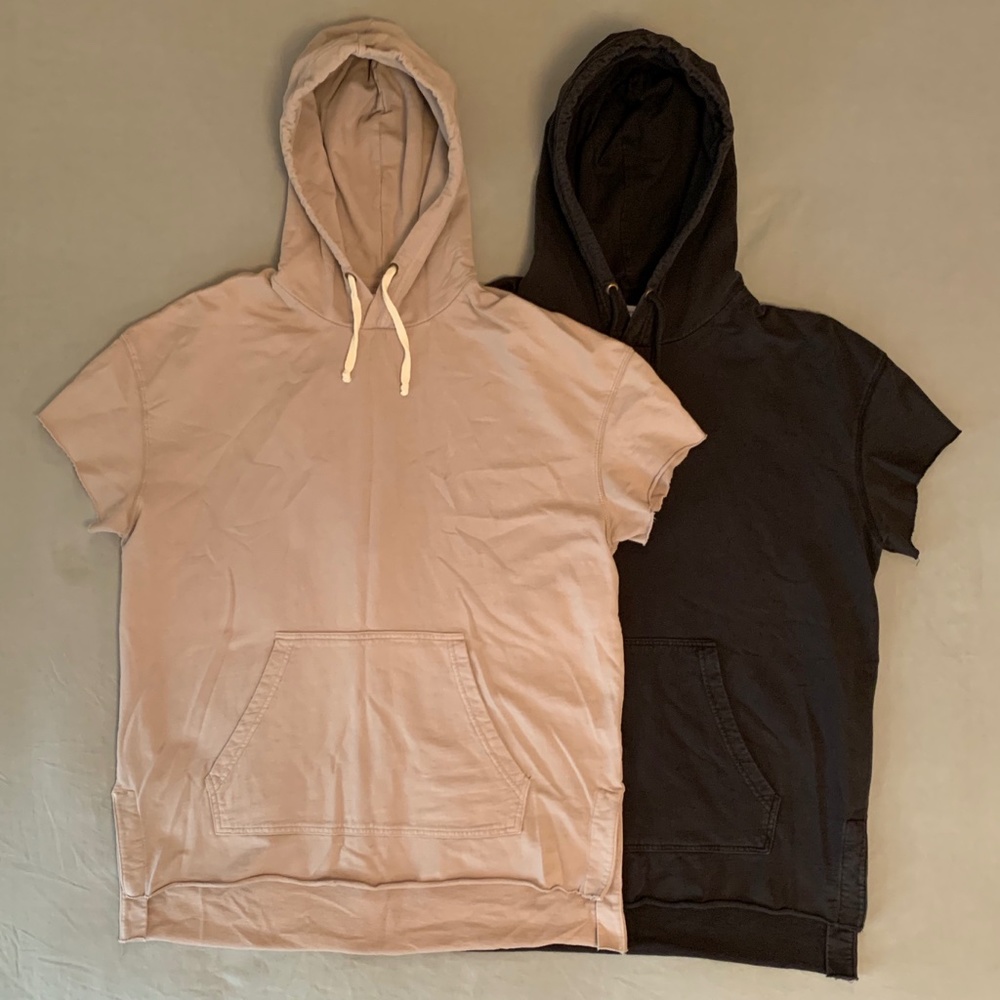 (2) Urban Outfitters Short Sleeve Sweatshirt Hoody